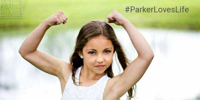 Parker Monhollon is a 9-year-old girl recently diagnosed with brain cancer. Photo courtesy of https://www.facebook.com/ParkerLovesLife/