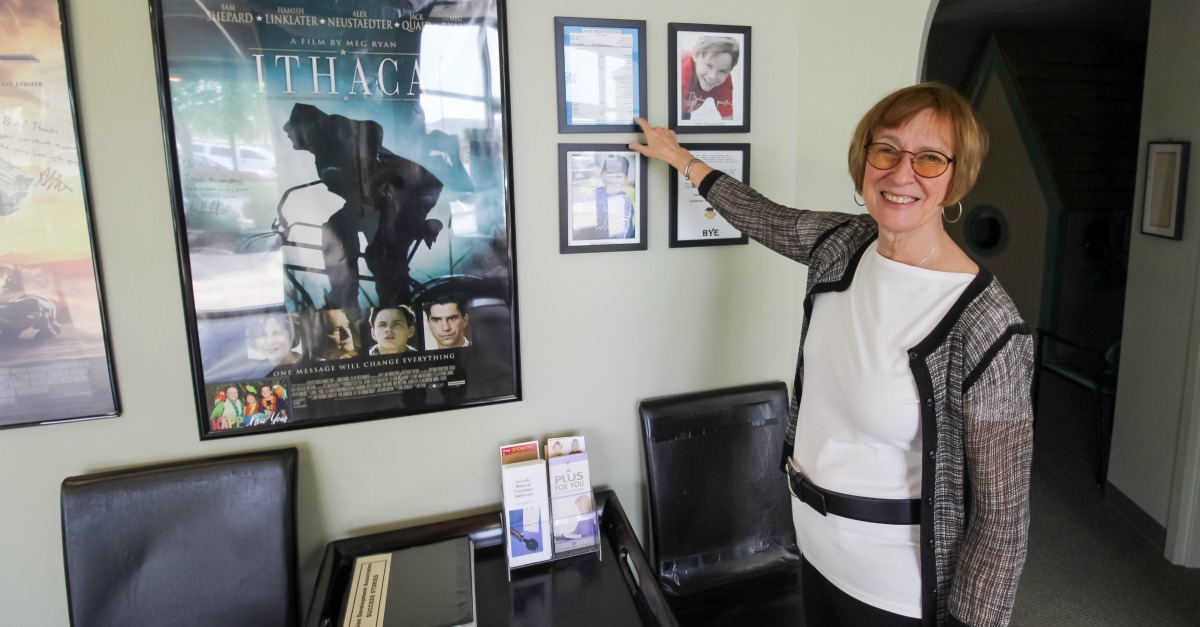 Dr. Bazin is proud to show off success stories framed on her walls.