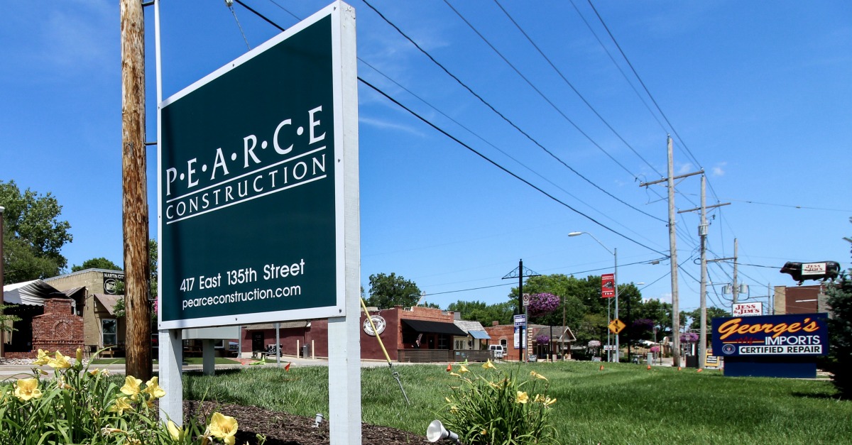 Pearce Construction sign
