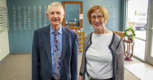 Dr. David Littlefield, O.D., F.A.A.O., Diplomate A.B.O and Dr. Beth Bazin, FCOVD