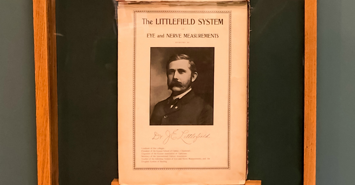 Littlefield’s great, great grandfather authored “The Littlefield System of Eye and Nerve Measurements” in the early 1900s.