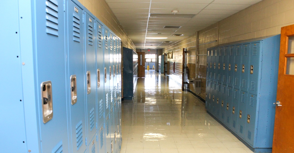 Bulldog blue lockers await middle schoolers making the transition this year from elementary school.