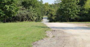 Access road looking north toward Blue Ridge Boulevard