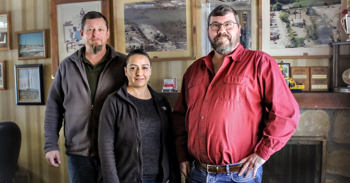 Lead Estimator Sam Yager, Office Manager Brenda Lopez and owner Bill Roth of Great Plains Drilling.