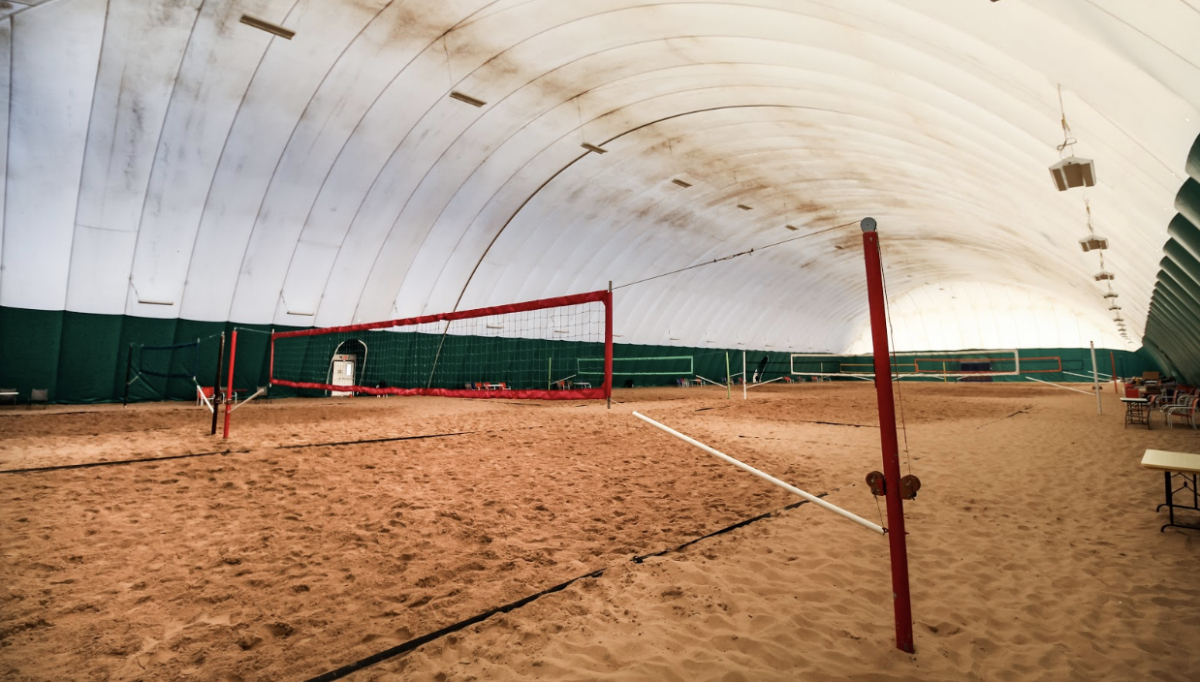 The Volleyball Beach dome is big enough for a football field