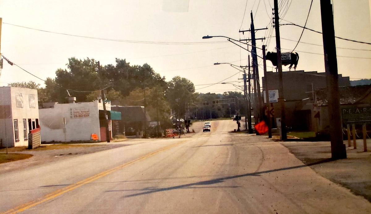 135th Street in Martin City in 2008, before it was redeveloped.