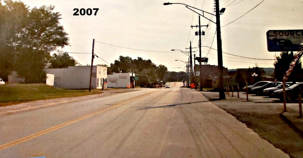 135th Street in Martin City in 2007, before it was redeveloped.