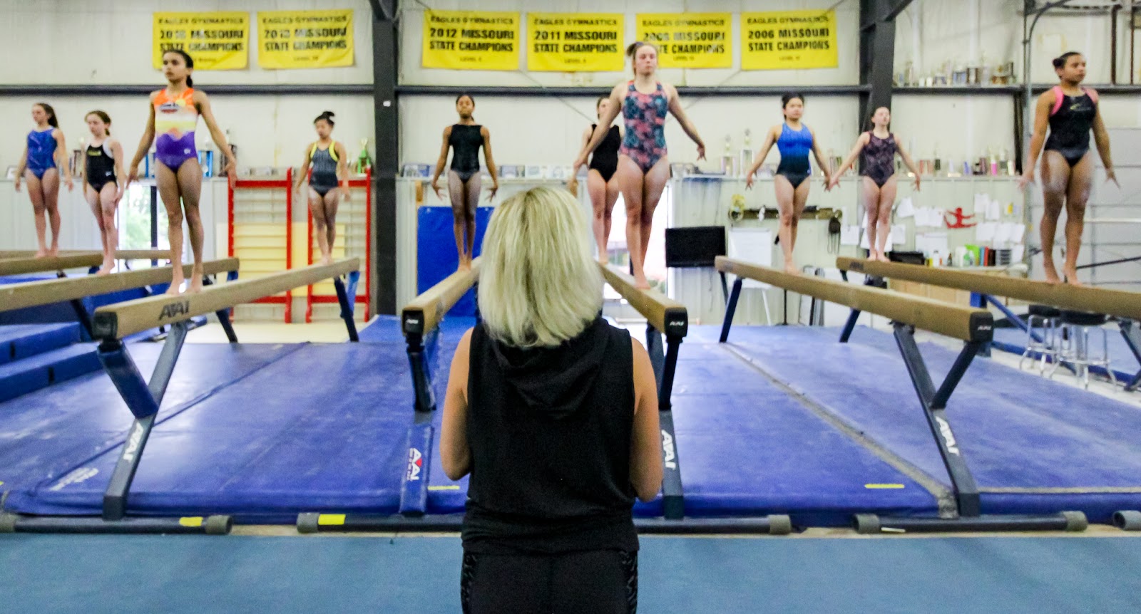 Fuchs works with advanced gymnasts Eagles Gymnastics & Dance Centre