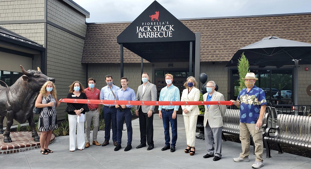 Official ribbon cutting with the South Kansas City Chamber at the newly remodeled Jack Stack Barbecue in Martin City.