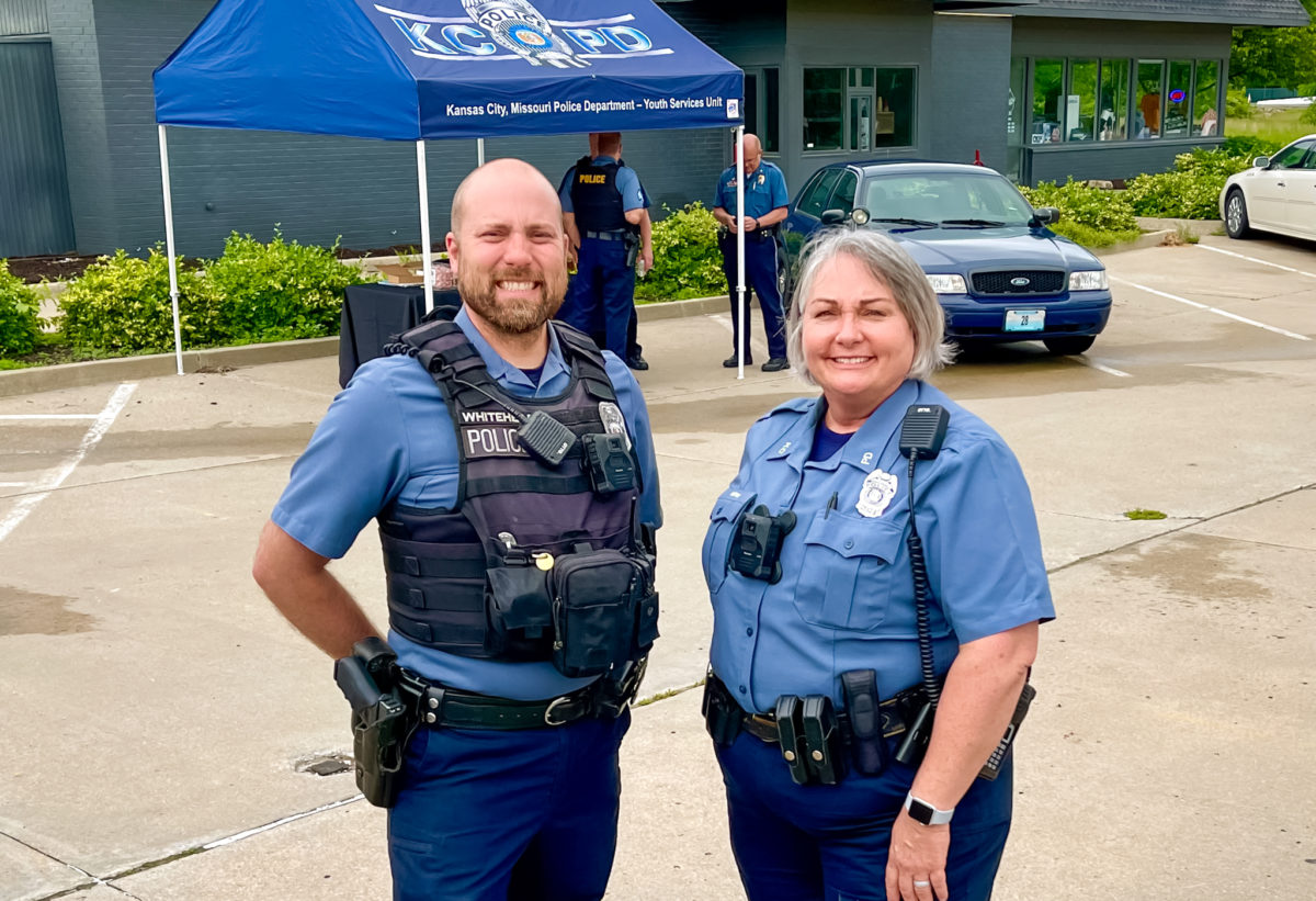 Community Interaction Officers Mary McCall and Aaron Whitehead