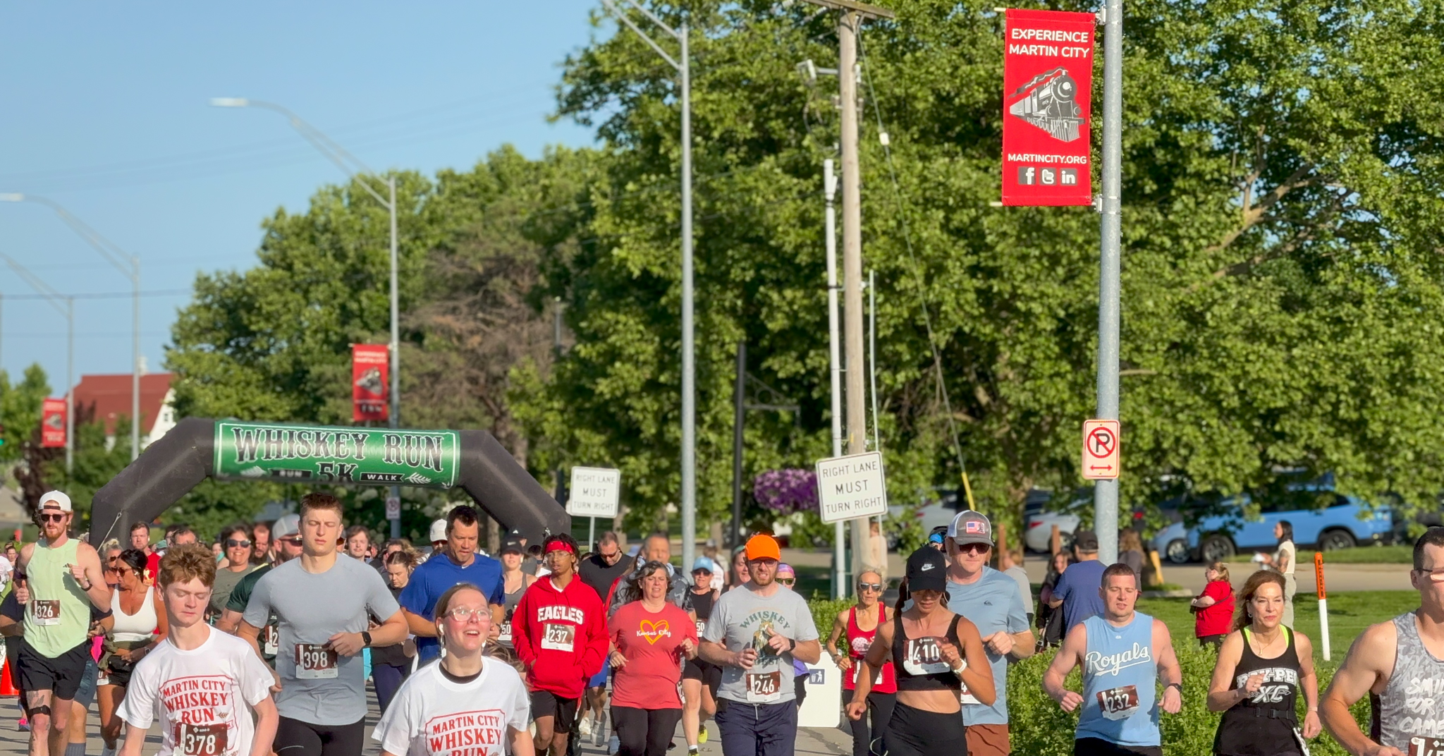 Photo showing start of Martin City Whiskey Run 2025