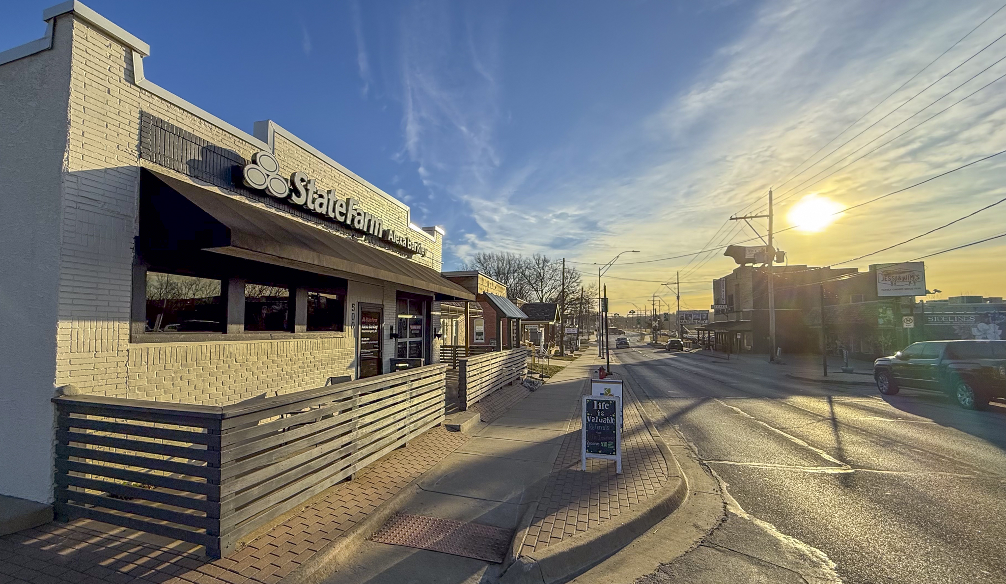 Wide view of 135th Street in Martin City