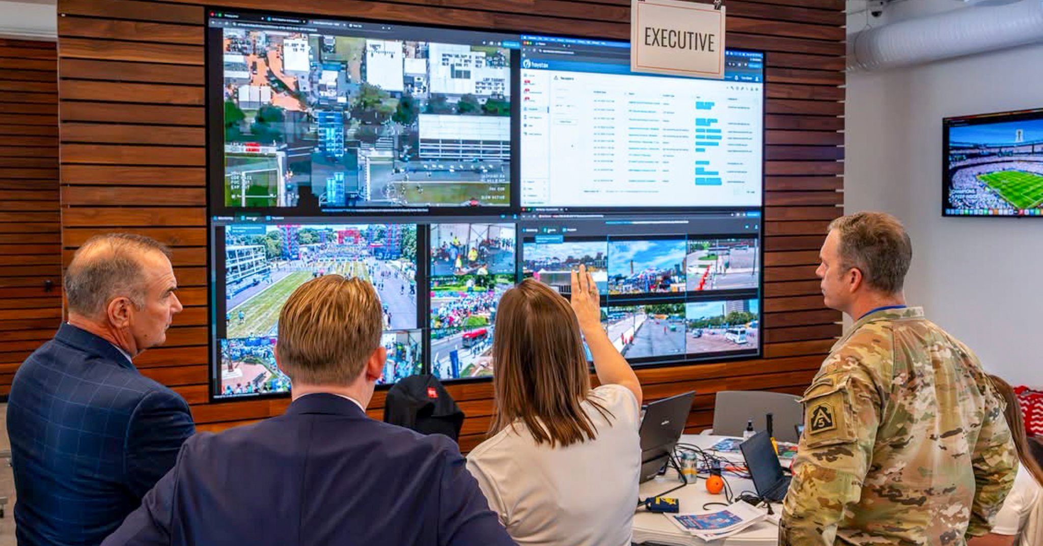 monitoring video screens